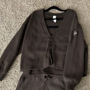 Alo Brown Cardigan and Pants Set